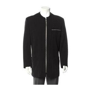 Gianni Versace Zipper Black Wool Blazer Jacket